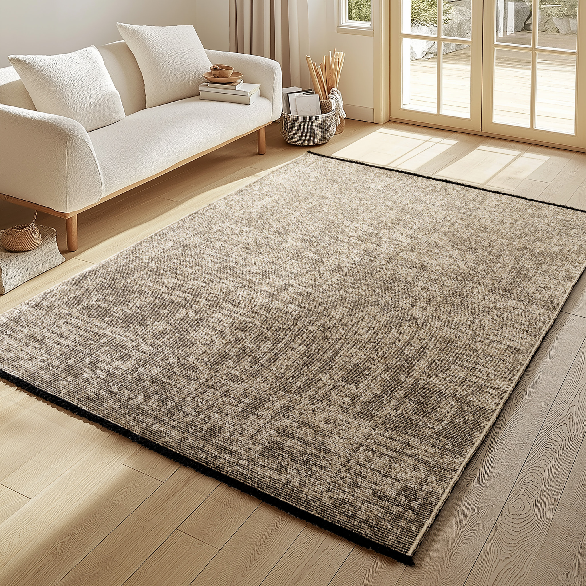MIRA - Tapis de salon beige au design abstrait