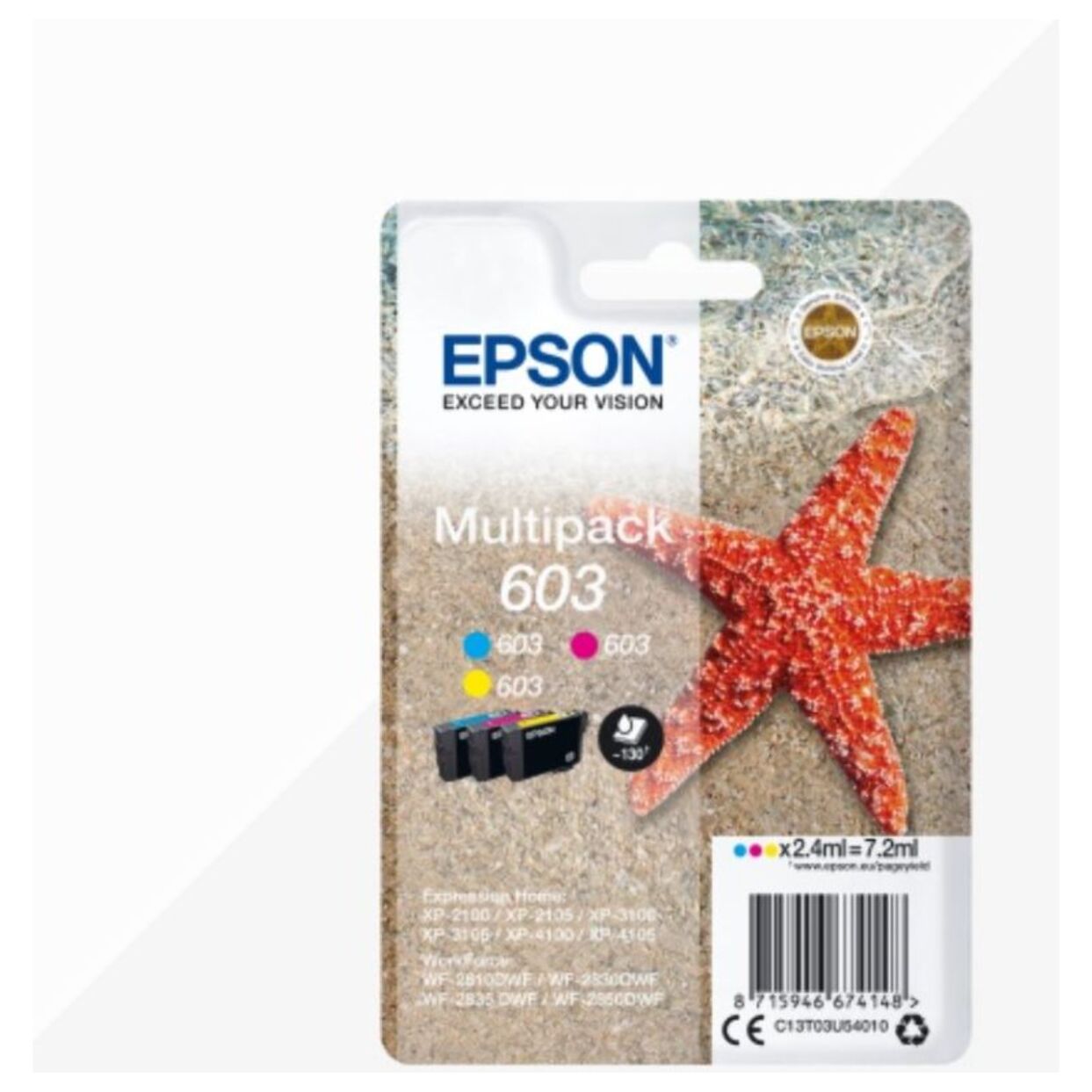 Cartouche d'encre EPSON Pack Multipack 3 Originales 603 Couleurs (CMY) - C13T03U64010
