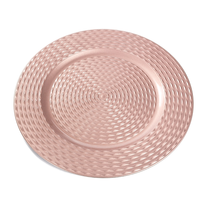 DAM  Vassoio natalizio rosa/bronzo con motivo, 33 cm. 33x33x1,5cm. Colore bronzo