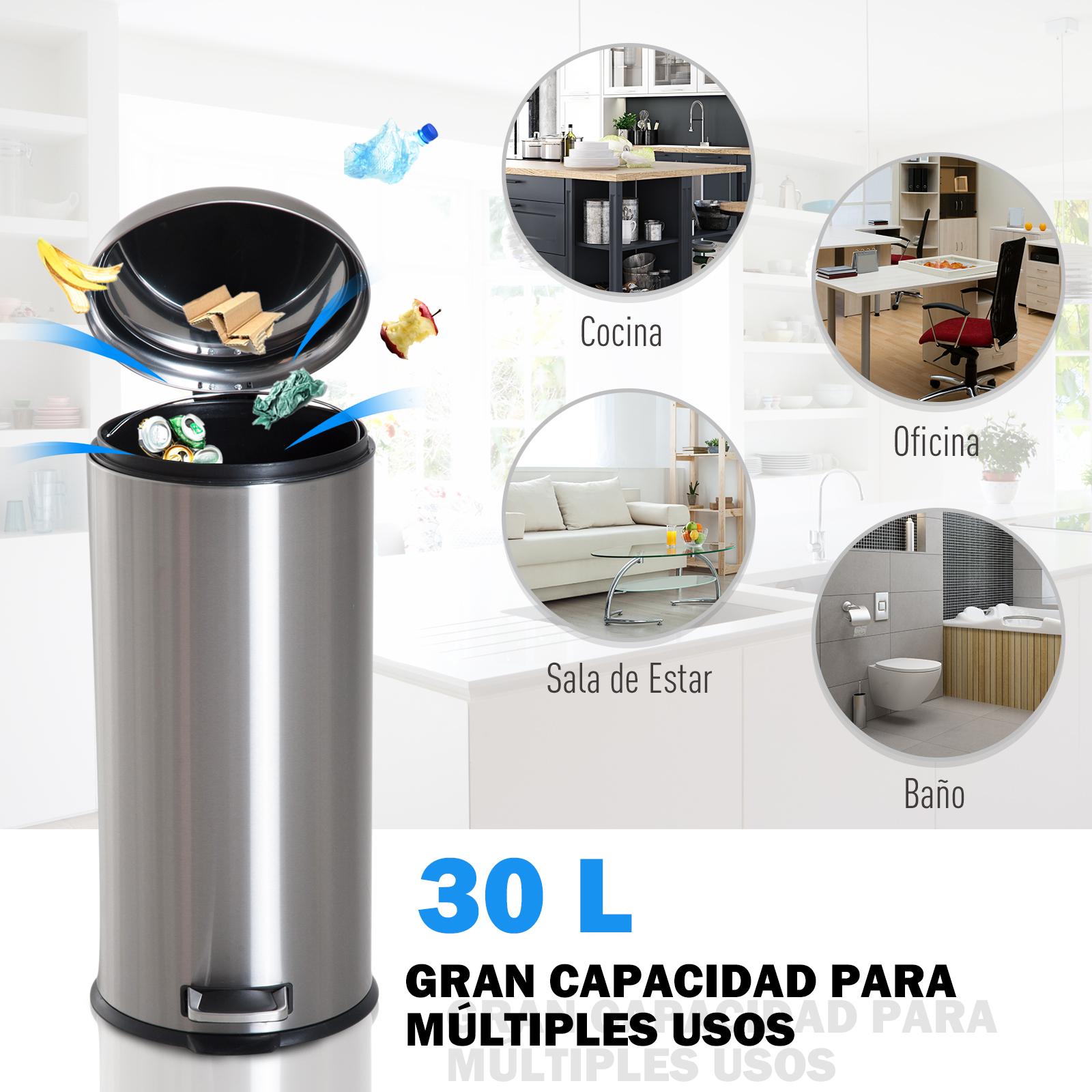 Cubo de Basura Basurero Automático con Apertura a Pedal 30L