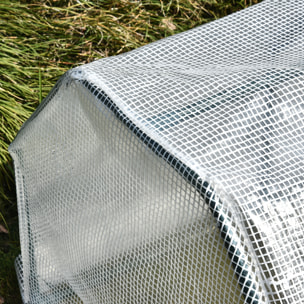 Invernadero de Terraza 100x70x60 cm Vivero Casero Pequeño de Jardín con Cremallera para Cultivos Plantas Flores Marco de Acero Cubierta de PE Blanco