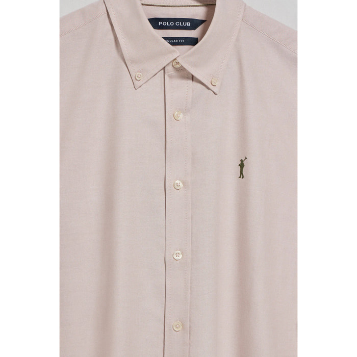 Camisa oxford marrón con logo bordado Rigby Go