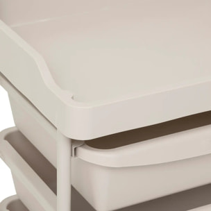 Tour rangement 5 tiroirs Deskolor avec roues beige et vert