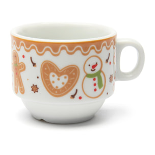 Confezione 4 tazze da caffè con supporto Excelsa – Wonderful Ginger, Porcellana Multicolore