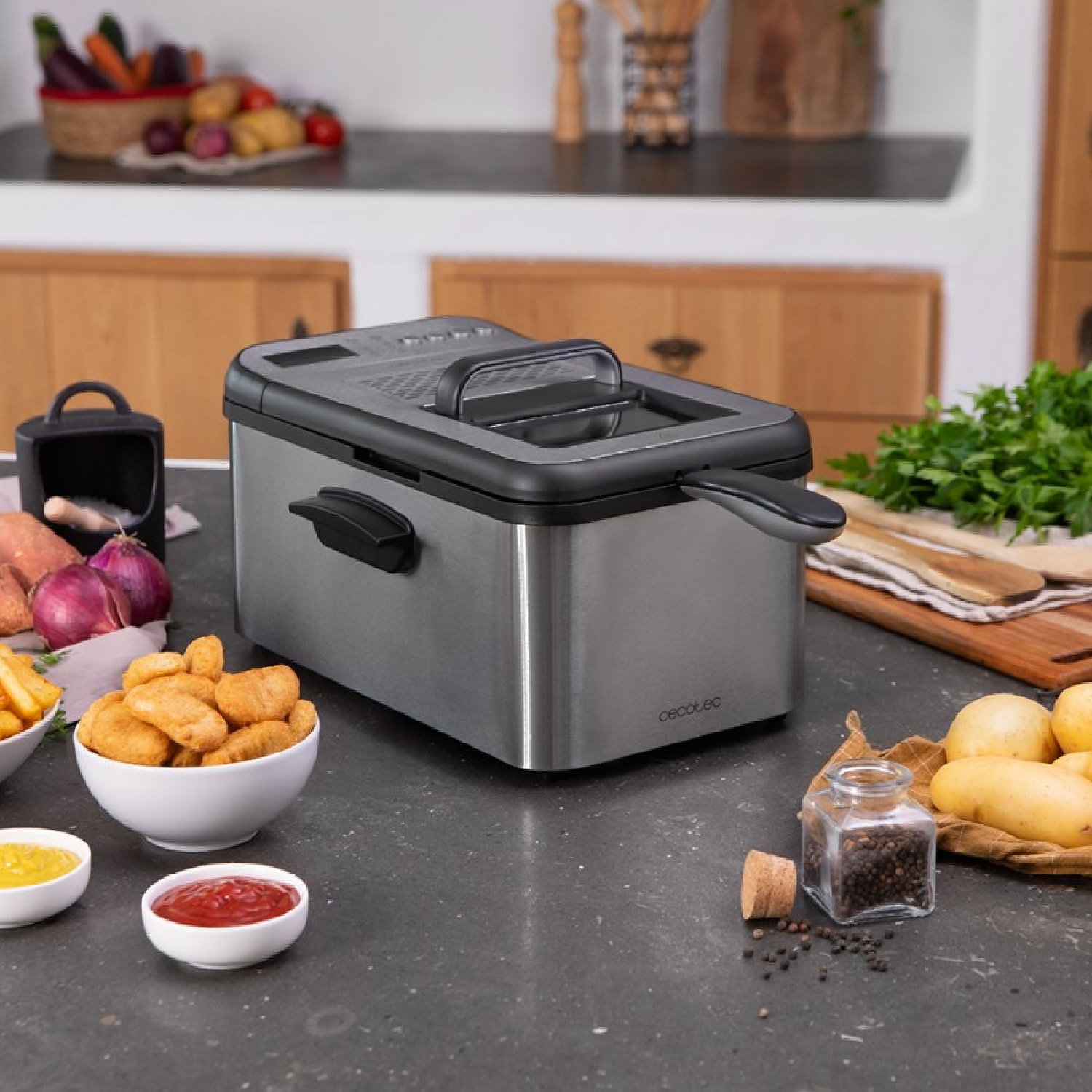 Cecotec Friteuse avec huile CleanFry Luxury 3000 Dark