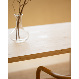 Mesa de comedor de madera maciza en tono natural de varias medidas