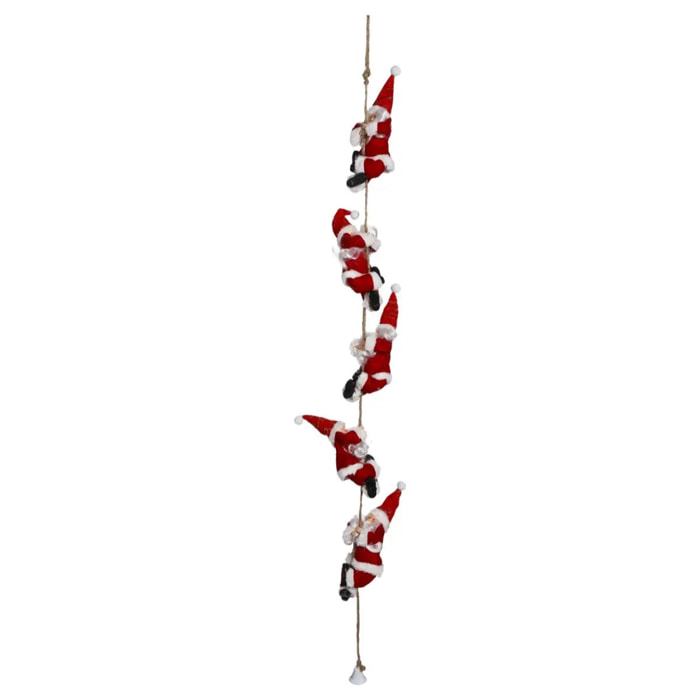 Guirlande Pères Noël grimpeurs en plastique 110cm