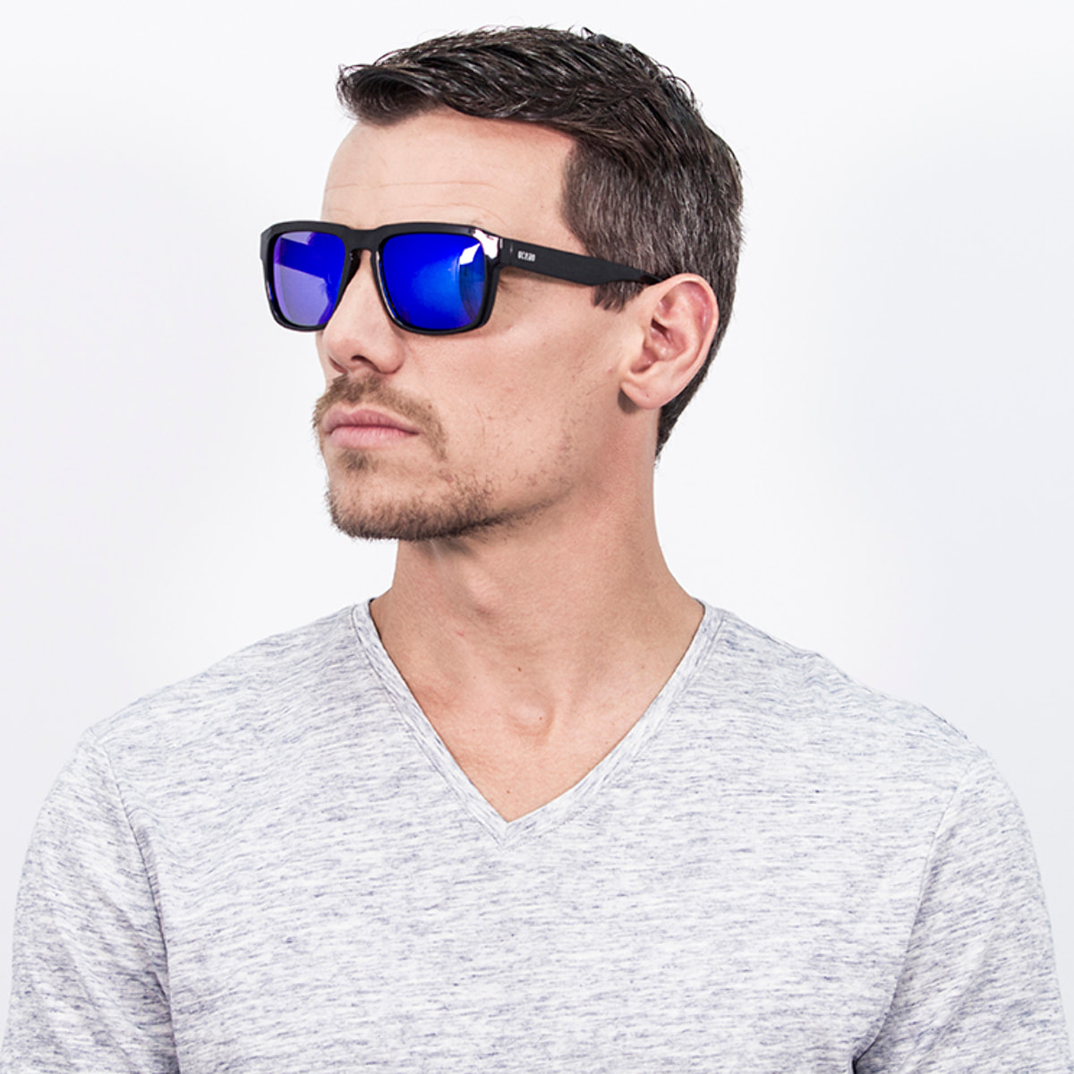 Gafas de sol OCEAN BIDART - Negro brillante / Revo azul