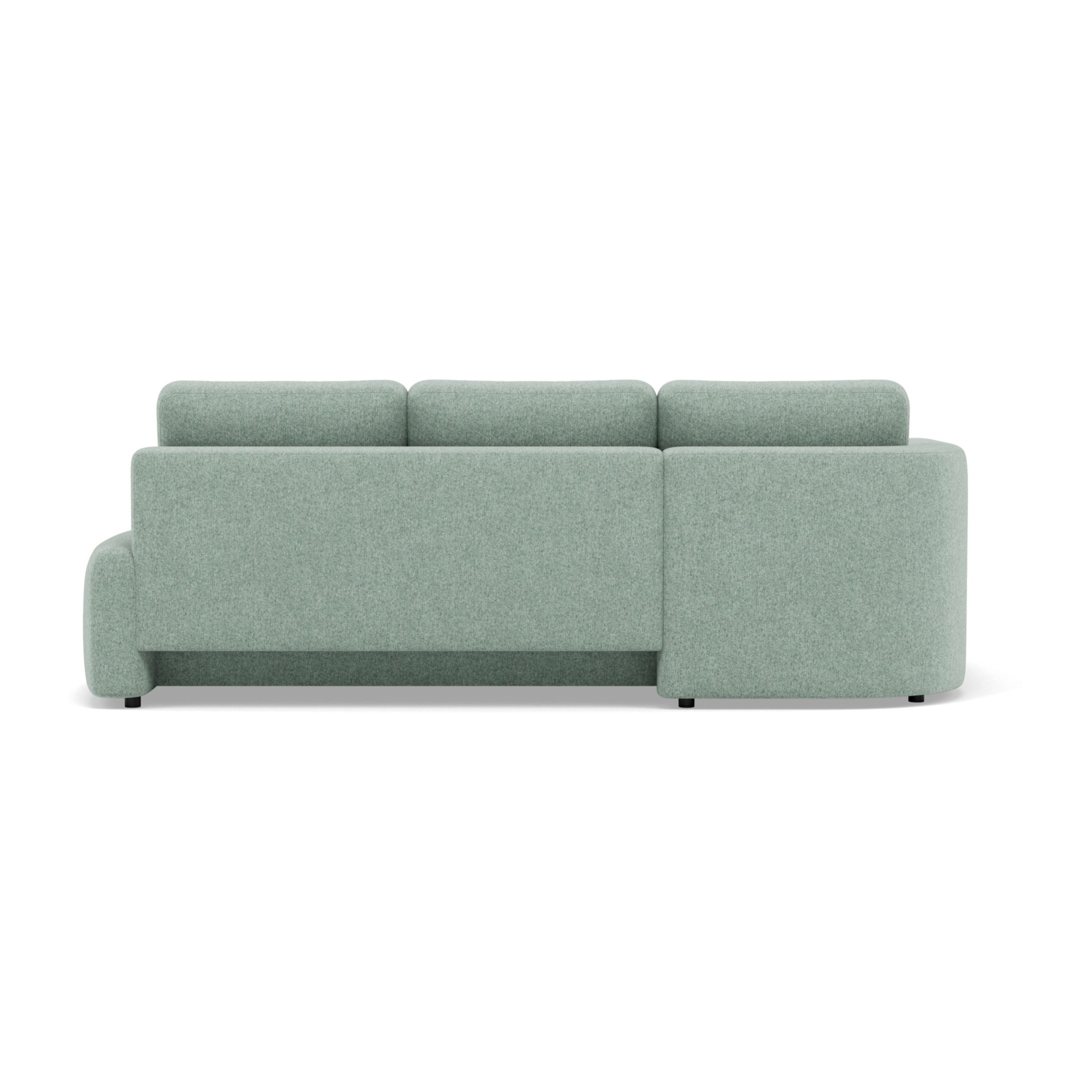 Mahina - canapé d'angle gauche 4 places convertible avec coffre en tissu texturé - Bleu