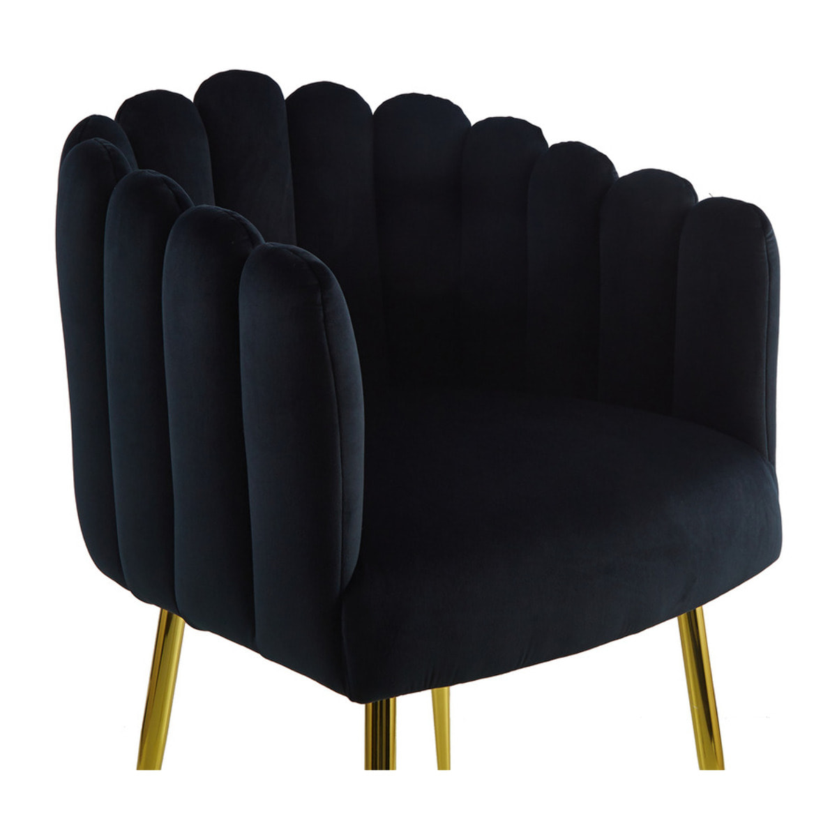 Sedia di design Muna in velluto verde con gambe oro
