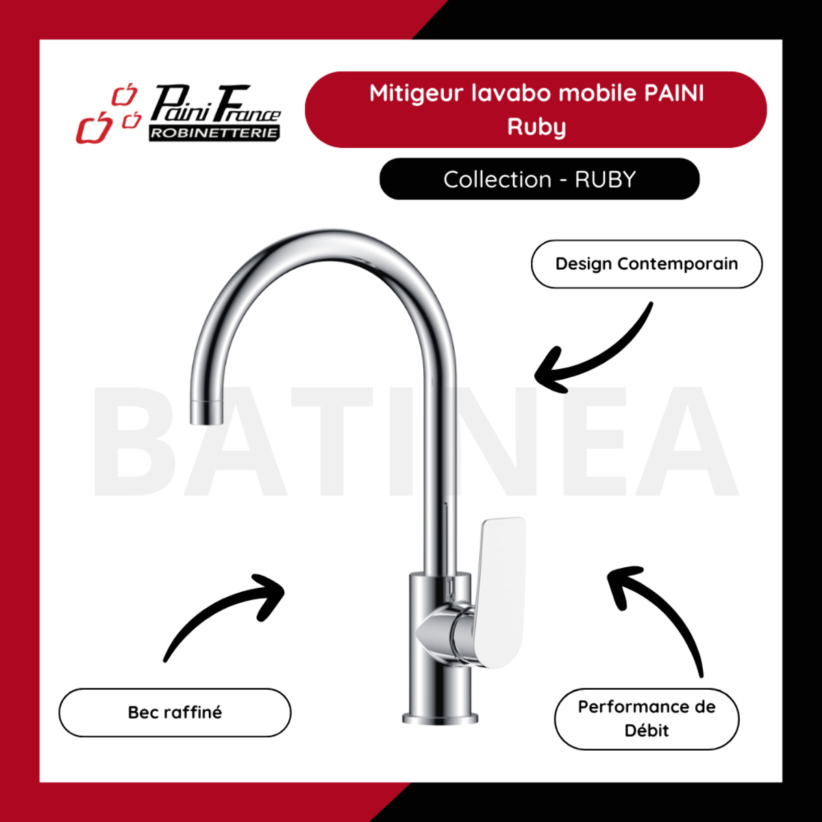 Mitigeur lavabo mobile PAINI Ruby Chrome