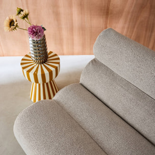 Chauffeuse bouclette texturée beige 1 place - L 81 x P 99 x H 75cm - Nova