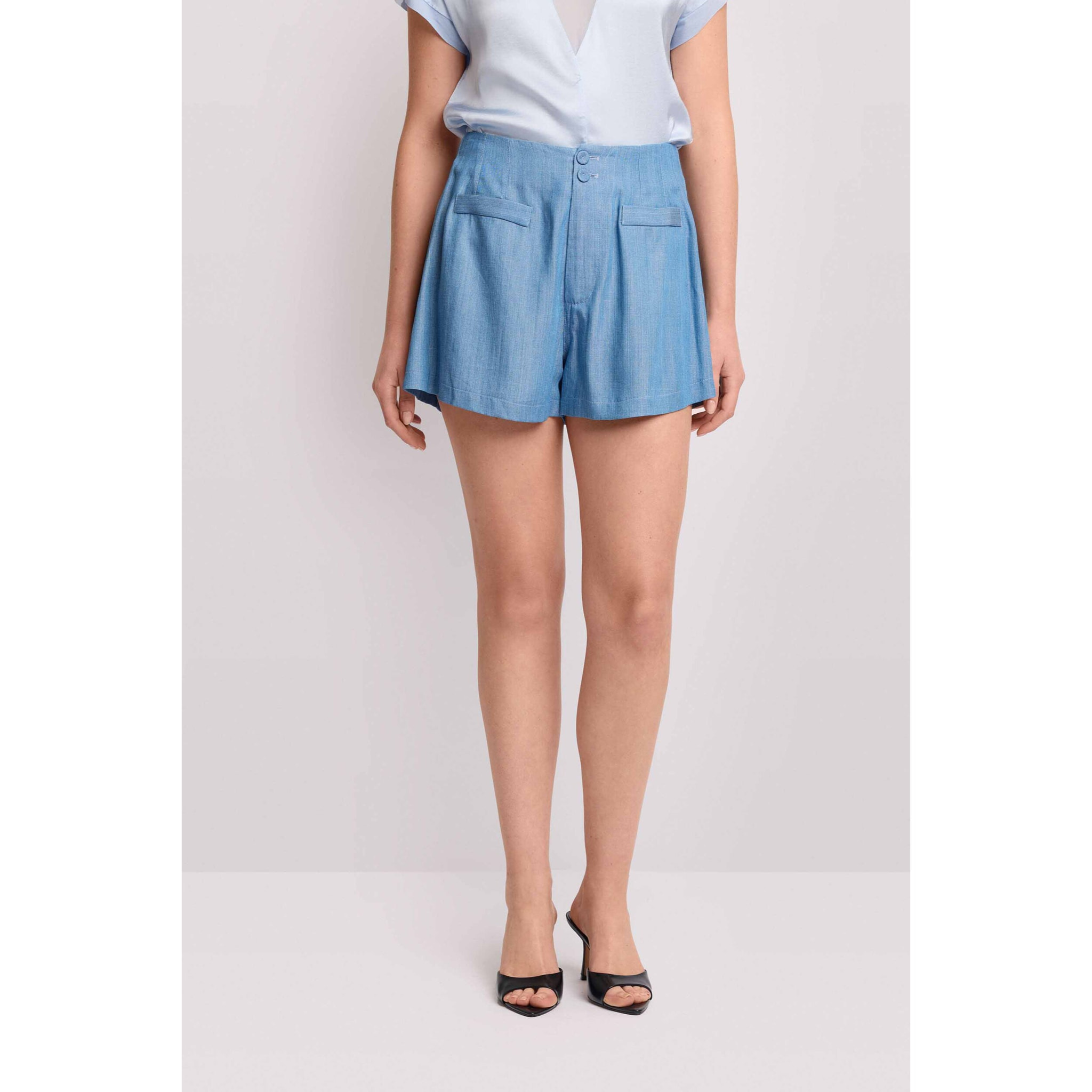 Kocca - Pantaloni corti con tasche Donna, Tinta unita