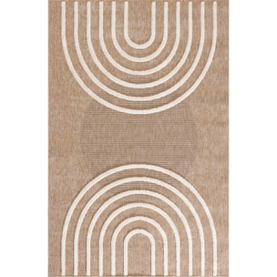 PALMA - Tapis aspect jute à motif arc en relief - Blanc