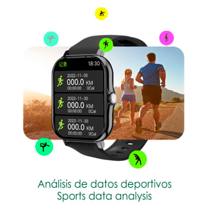 Smartwatch T13. Pantalla TFT de 1,83 pulgadas, llamada bluetooth, asistente de voz y modos de deporte.