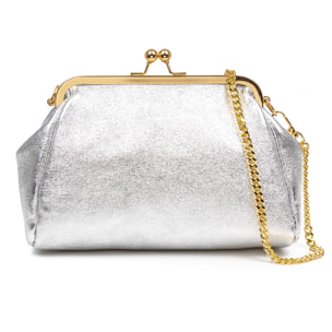 Ambivere borsa a mano Donna. Pelle scamosciata autentica finitura lucida laccata.