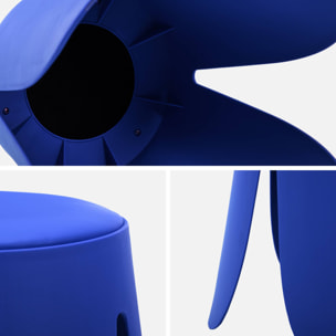 Set de 4 tabourets empilables simili cuir bleu. Niki Ø30 / 44 x H46cm