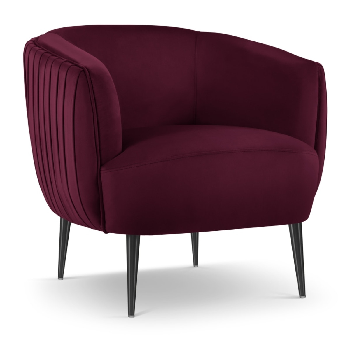 Fauteuil "Cyrille" en velours pourpre