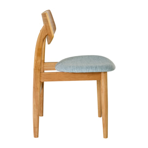 Chaises scandinaves en bois clair et tissu vert céladon (lot de 2) ELION