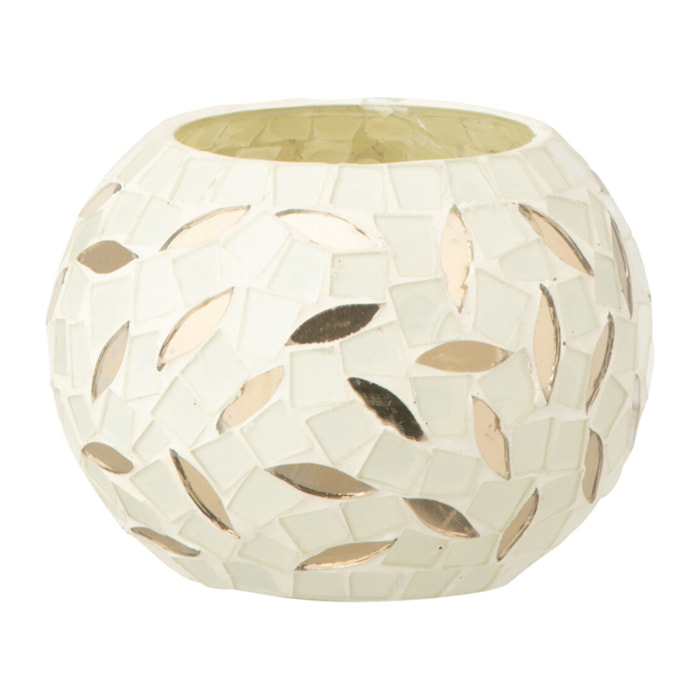 J-Line bougeoir Bal - verre - blanc/argent - small
