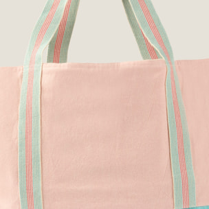 Bolsa grande algodón bicolor Gem color teja coral