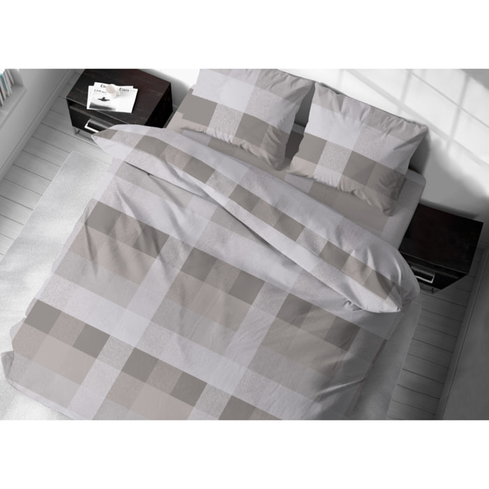 Copripiumino In 100% Cotone Disegno Scotland Beige