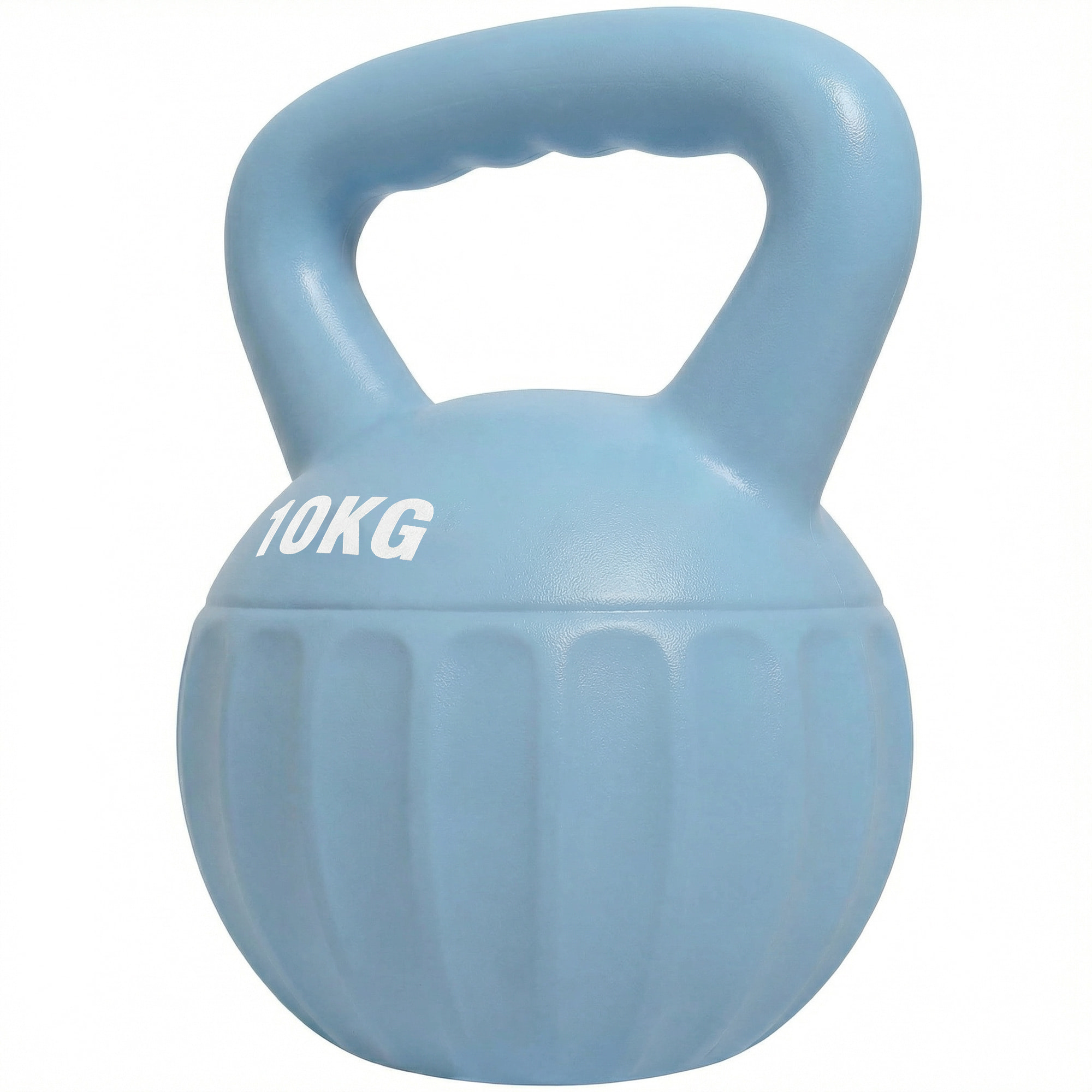 Kettlebell 10 Kg - prise ergonomique - entraînement musculaire & haltérophilie - PP bleu ciel