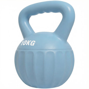 Kettlebell 10 Kg - prise ergonomique - entraînement musculaire & haltérophilie - PP bleu ciel