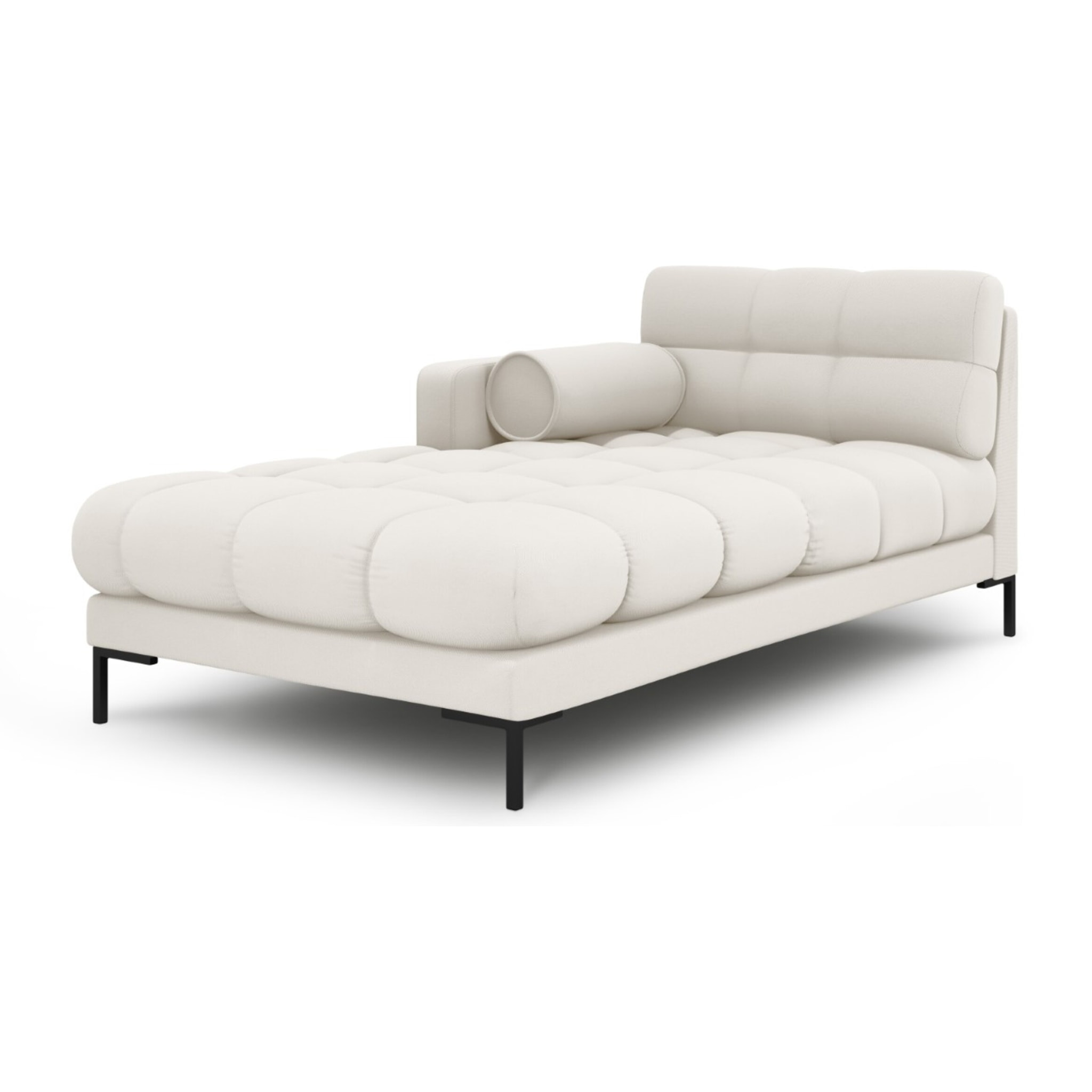 Méridienne gauche "Bali" en tissu structurel beige clair