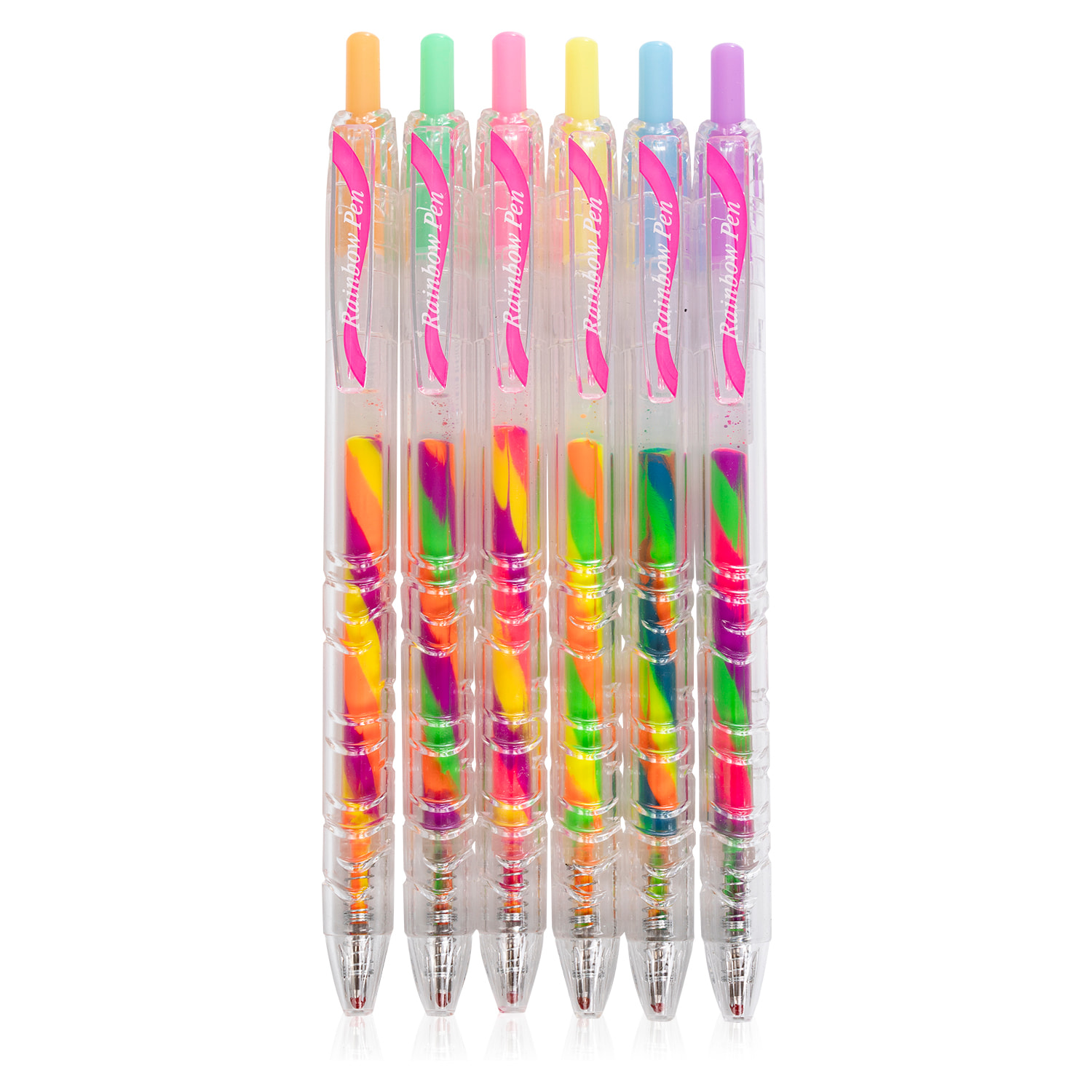 Set 6 rotuladores gel 1,0 mm magic rainbow retráctil