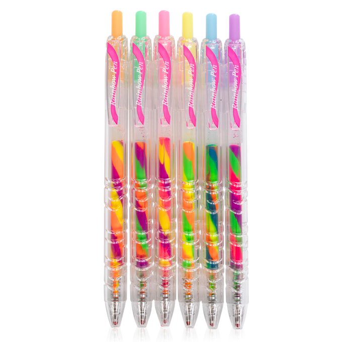 Set 6 rotuladores gel 1,0 mm magic rainbow retráctil