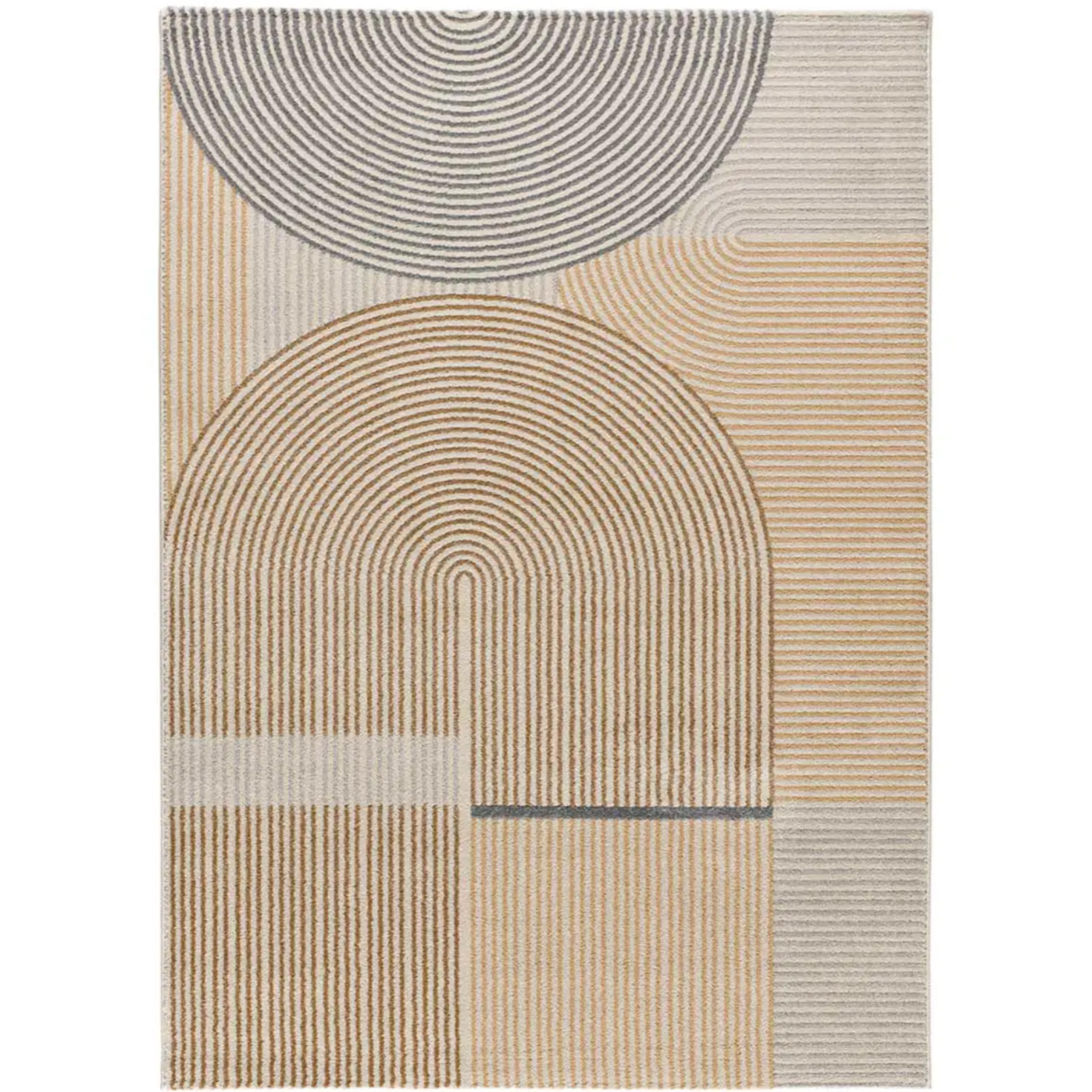 GARDEN Alfombra de estilo escandinavo con forma de arco en beige, varias medidas disponibles.