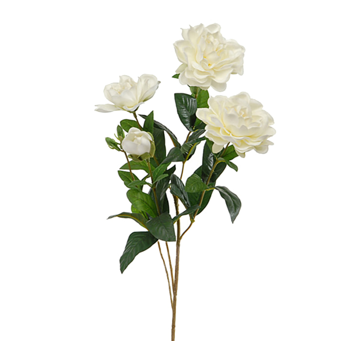 Ramo Di Gardenia. Altezza 70 Cm - Pezzi 3 - 20X70X10cm - Colore: Bianco - Bianchi Dino - Fiori Artificiali