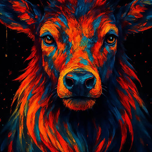 Tableau cerf rouge profond Toile imprimée