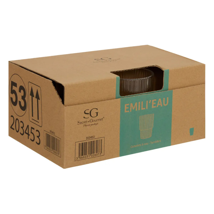 Lot de 6 Gobelet Emil'ieau transparent D6,7xH9cm