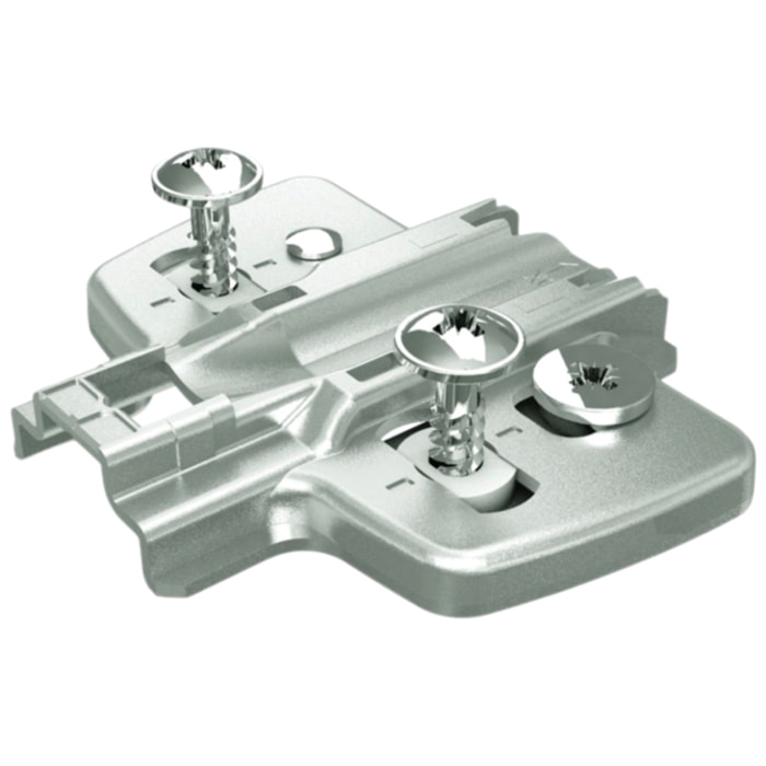 Embase à excentrique vis pour panneaux de particules prémontées HETTICH - Dist.0 mm - Acier nickelé - 9071670