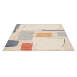 Tapis salon et chambre fait à la main en laine motif abstrait NUITORK