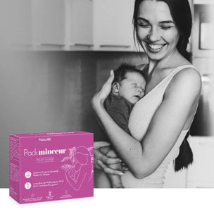 NATURFIT - Pack Minceur Post Natal - Complément alimentaire perte de poids - Extraits de Plantes & Probiotiques - Brûler & déstocker les graisses - Soutenir la flore intestinal - Cure 30j - 90 gélules