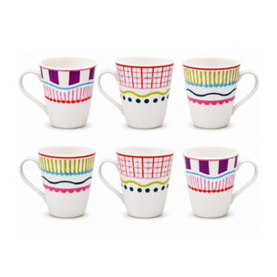Lot de 6 mugs, RELAX SUNSET