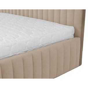 Stuart - lit coffre - 160x200 cm - sommier inclus - en velours - Latte