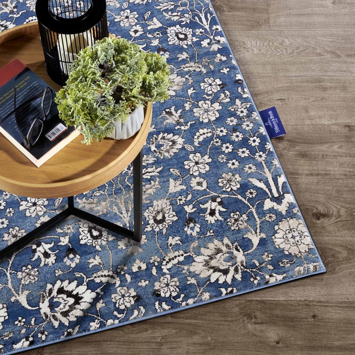 Tapis salon nature floral, structure tissée plate, iser, confort