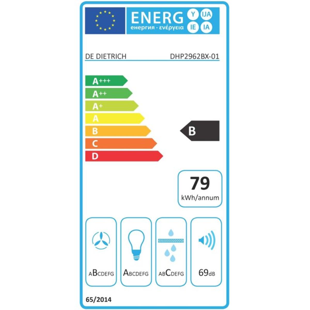 Hotte décorative murale DE DIETRICH DHP2962BX AutoBoost