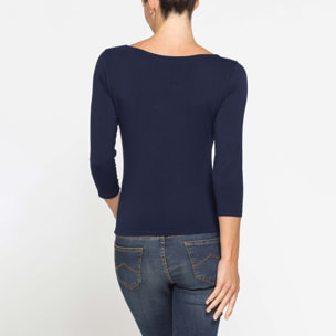 T-SHIRT IN VISCOSA STRETCH CON MANICA A 3/4