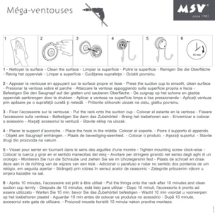 Porte Serviettes mural MEGA VENTOUSES Bambou & Acier Noir mat MSV