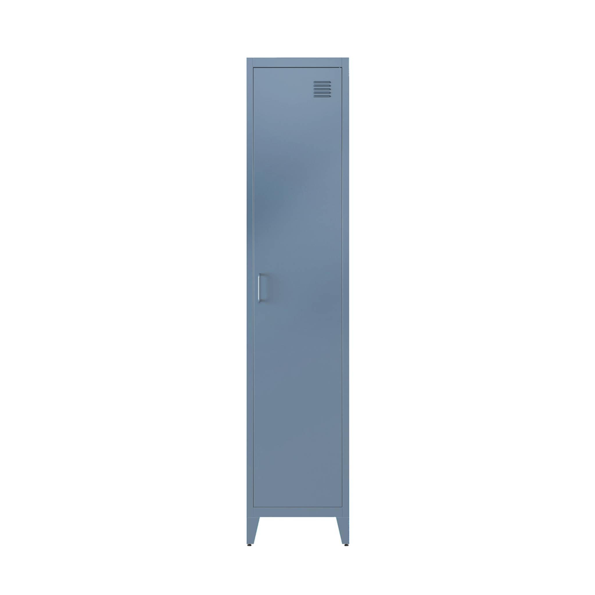 Armoire chambre en acier bleu pétrole. 4 espaces de rangement. casier. L 180 x l 38 x H 38cm
