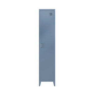 Armoire chambre en acier bleu pétrole. 4 espaces de rangement. casier. L 180 x l 38 x H 38cm