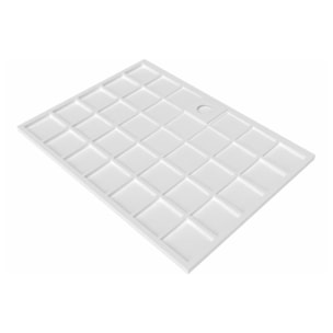 Vision 120x90cm receveur de douche rectangulaire ultra-plat 3cm, surface antidérapante, marbre coulé, blanc (SATSVVI12090B)