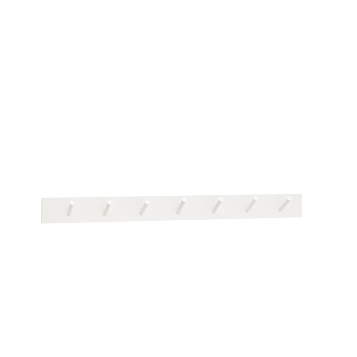 Cintre mural en bois massif blanc 61x5cm Hauteur: 5 Longueur: 61 Largeur: 1.4