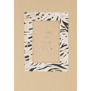 T-shirt regular fit con grafica e borchie dorate