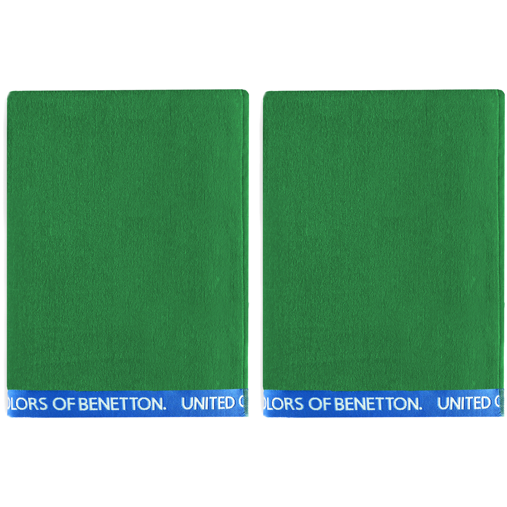 SET 2 TOALLA DE PLAYA 90X160CM 380GSM VELOUR 100%ALGODON VERDE  BENETTON